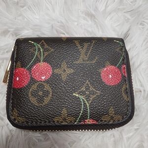 Brown and Red Cherry Wallet